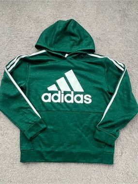 adidas Green Hooded Pullover with White Logo
